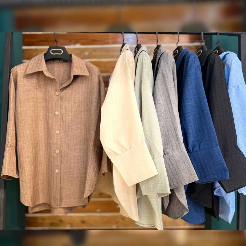 شومیز مانتوی شانتن زیپی اصلی (پک 7 عددی)