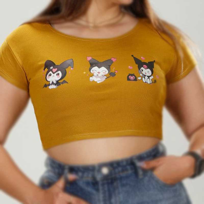 کراپ یقه گرد عروسکی اسپرت ( پک 4 عددی)