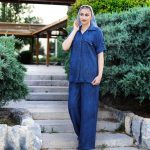 ست مانتو شلوار [کمری جدا و دکمه و زیپ‌خور]  (پک 7 عددی)