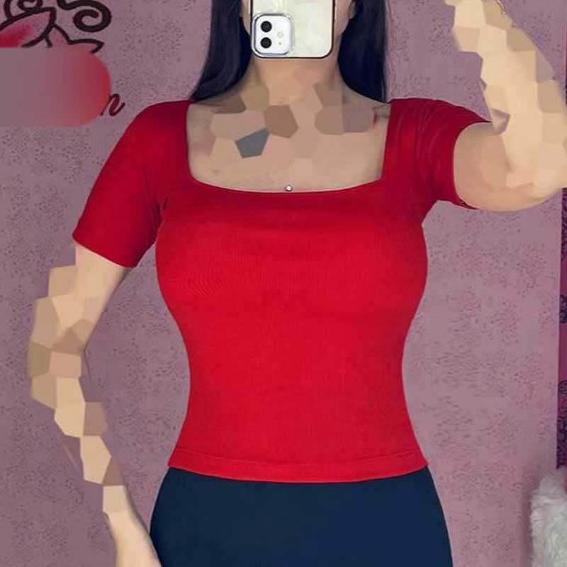 تیشرت یقه خشتی (پک 6 عددی)