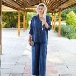 ست مانتو شلوار [کمری جدا و دکمه و زیپ‌خور]  (پک 7 عددی)