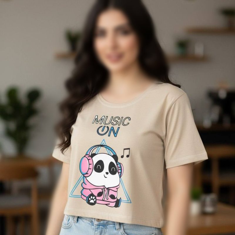 کراپ نیم استین موزیکال (پک 6 عددی)