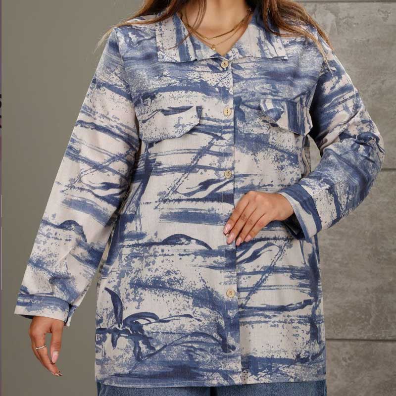 مانتو جلو دکمه یقه مردانه (پک 6 عددی)