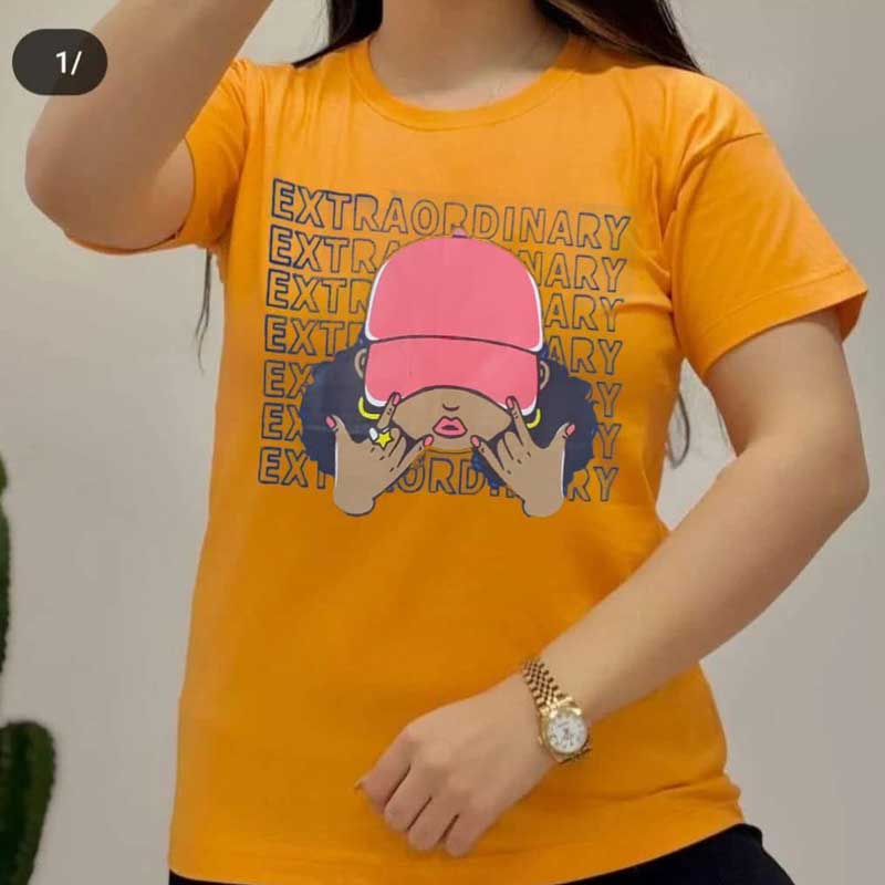 تیشرت تین چاپ دختر کلاهدار (پک 6 عددی)