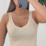 تاپ یقه خشتی نوار پهن (پک 6 عددی)