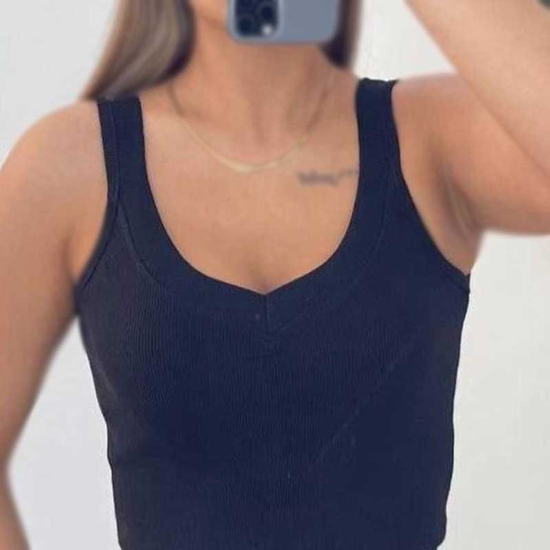 تاپ یقه خشتی نوار پهن (پک 6 عددی)