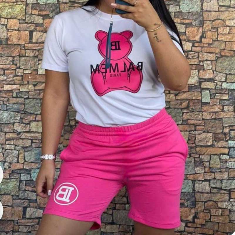 کراپ و شورتک چاپ خرس (پک 6 عددی)