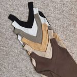 تاپ یقه خشتی نوار پهن (پک 6 عددی)