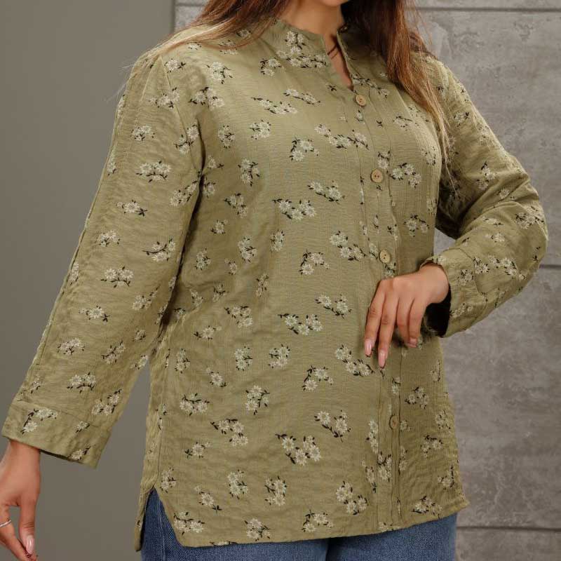 مانتو یقه وی دکمه دار (پک 7 عددی)