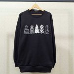 بلوز مشکی چاپ درخت کاج ( پک 3 عددی)