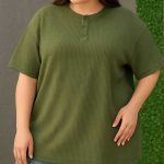 تیشرت جلو ۳دکمه قواره بزرگ (پک 6 عددی)