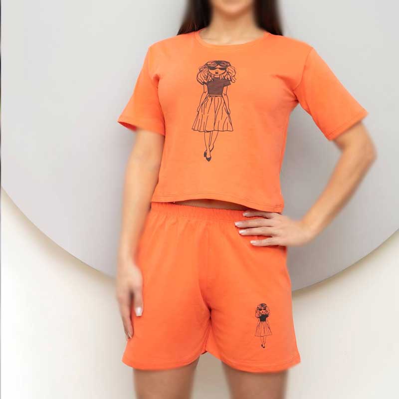 ست کراپ شورتک دختر عینکی ( پک 7 عددی)