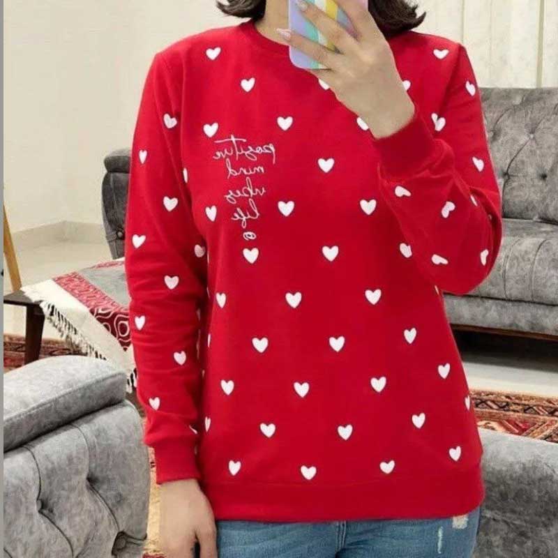 بلوز آستین بلند اسپان پنبه قلبی ( پک 6 عددی)