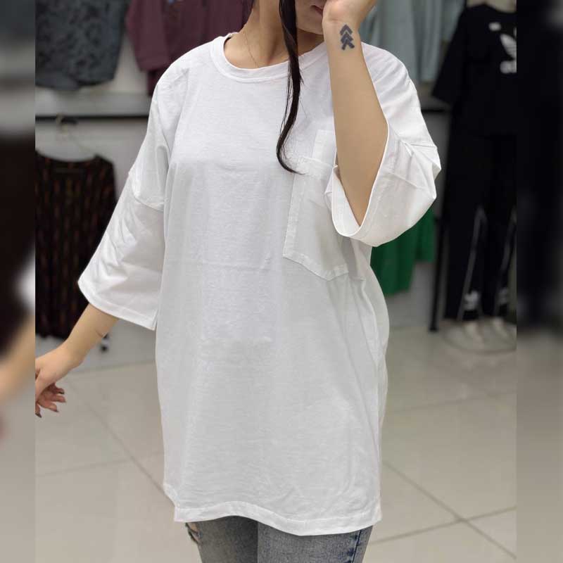 تیشرت لانگ لش دوجیب  (پک 4 عددی)