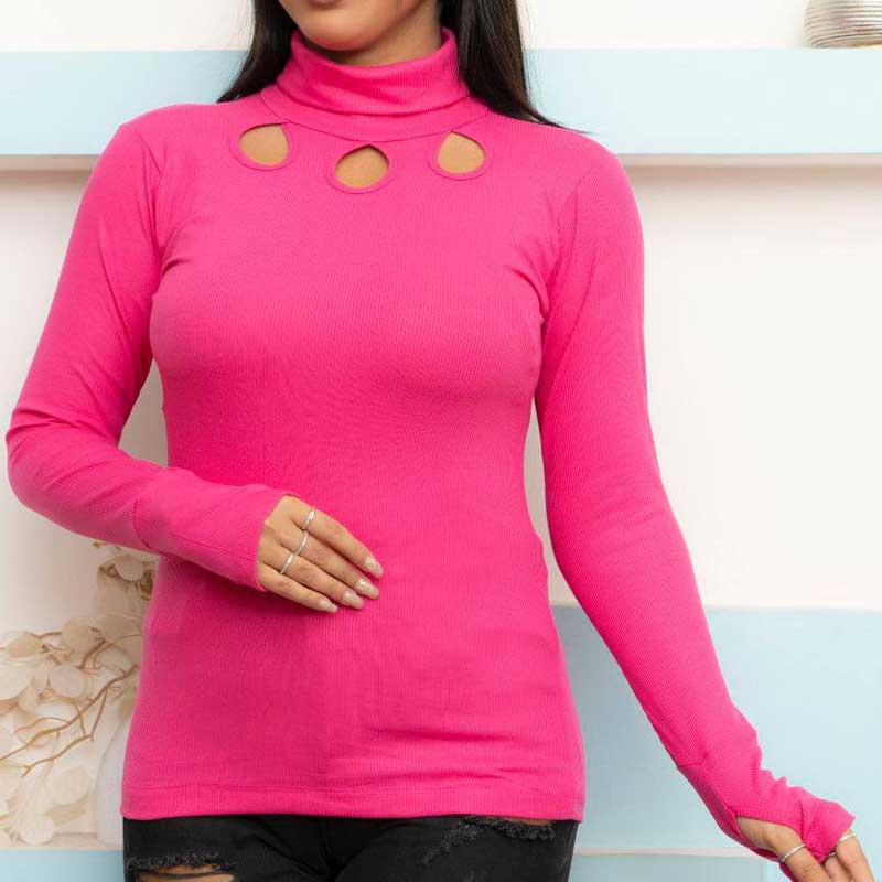 تیشرت یقه اسکی جلواشکی (پک 6 عددی)