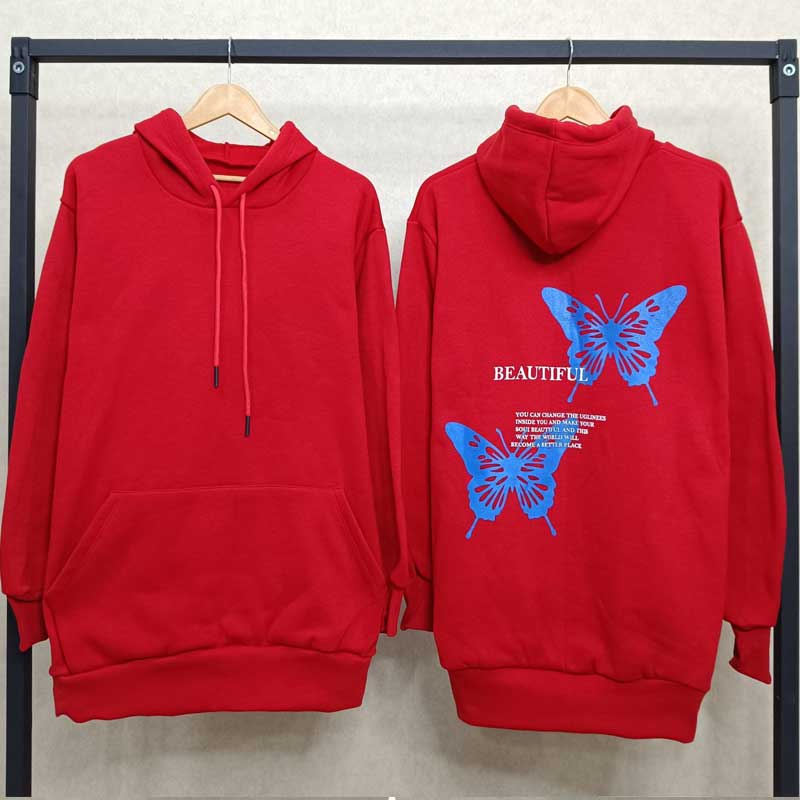 هودی قواره دار چاپ باترفلای (پک 6 عددی)