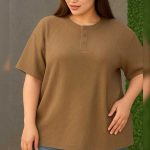 تیشرت جلو ۳دکمه قواره بزرگ (پک 6 عددی)