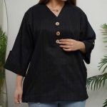 شومیز یقه هفت سه دکمه چوبی (پک 4 عددی)