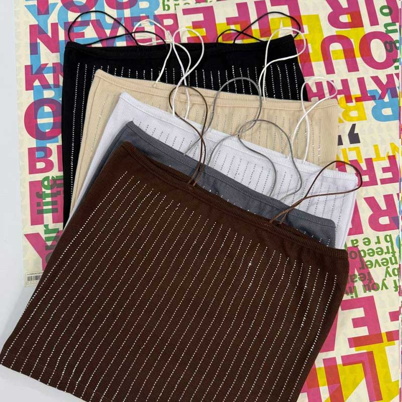 تاپ بند ماکارون تمام نگین (پک 5 عددی)