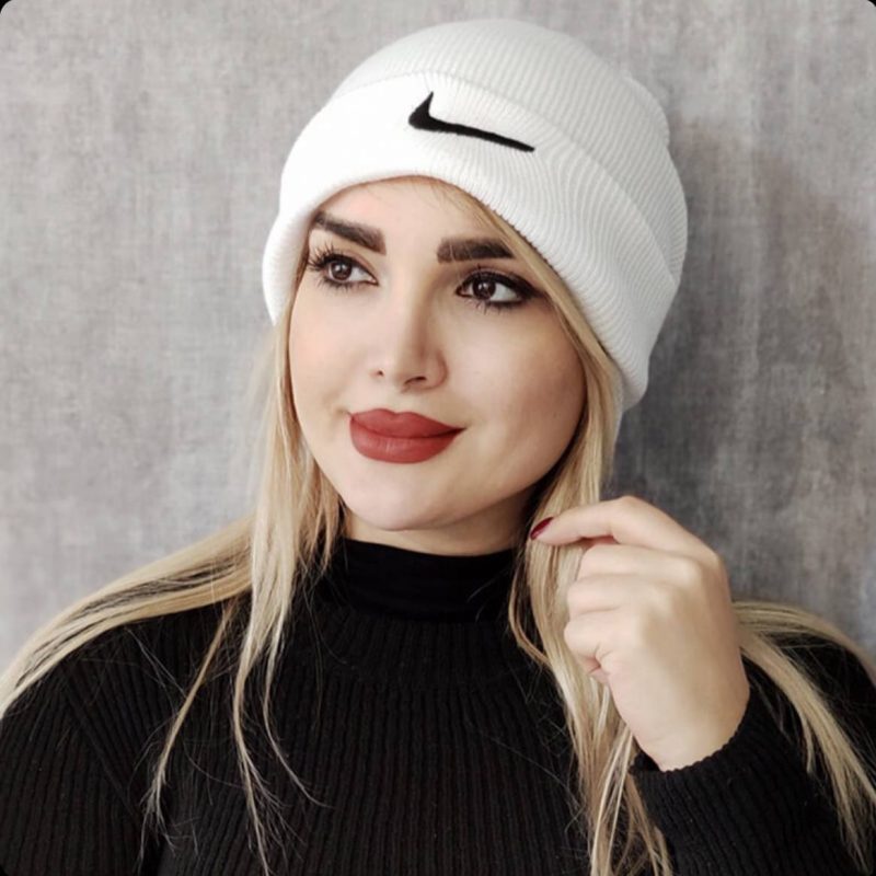 کلاه بافت گلدوزی نایک (پک 6 عددی)