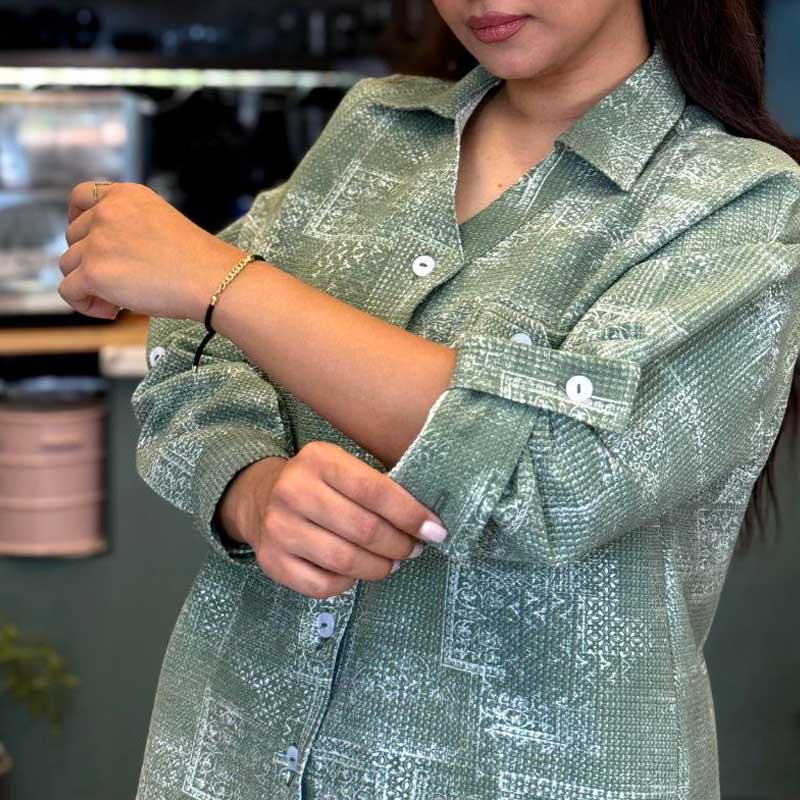 شومیز مانتویی پاییزه یقه v (پک 5 عددی)