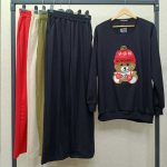 ست بلوز شلوار چاپ برجسته (پک 4 عددی)