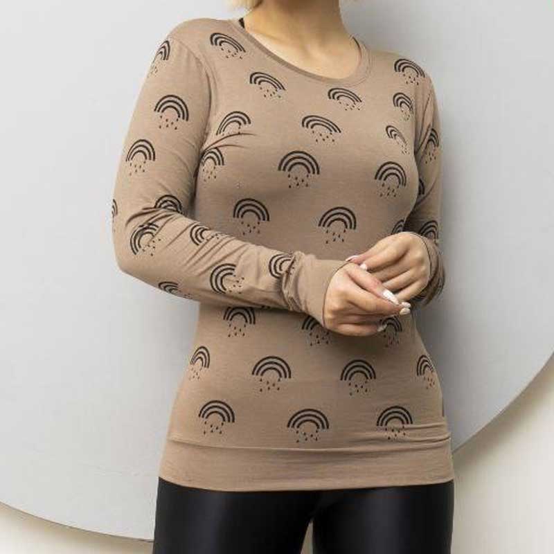 بلوز آستین بلند(چاپ باران) (پک 6 عددی)