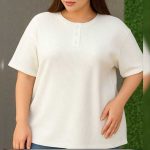 تیشرت جلو ۳دکمه قواره بزرگ (پک 6 عددی)