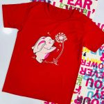 تیشرت نیم آستین(چاپ خرگوش ) (پک 5 عددی)