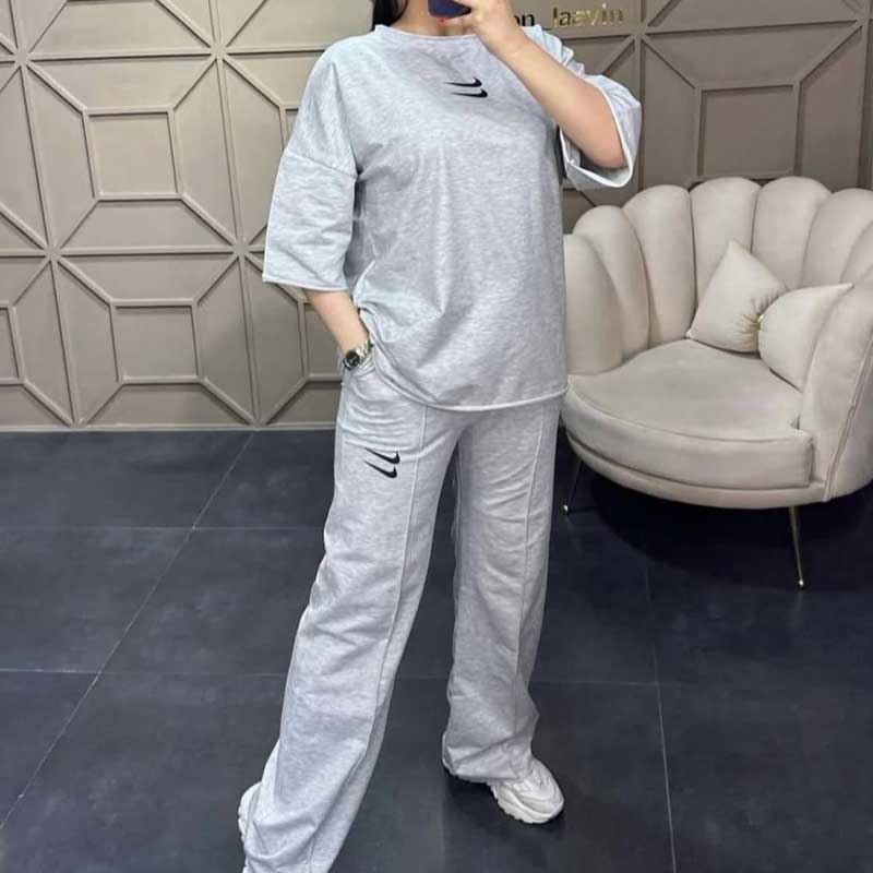 بلوز شلوار خط اتو(چاپ دونایک ) (پک 5 عددی)