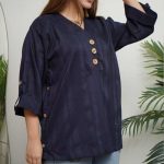 شومیز یقه هفت سه دکمه چوبی (پک 4 عددی)