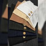 شومیز یقه هفت سه دکمه چوبی (پک 4 عددی)