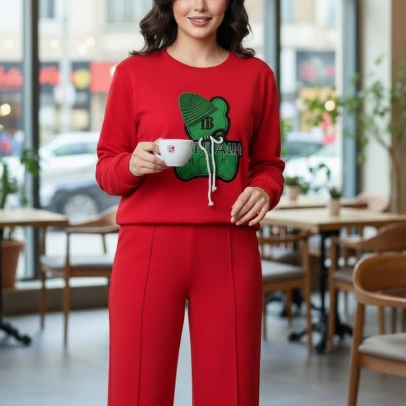 ست بلوز شلوار چاپ برجسته (پک 4 عددی)