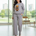 ست بلوز شلوار چاپ برجسته تدی نگینی عمده(پک 4 عددی)