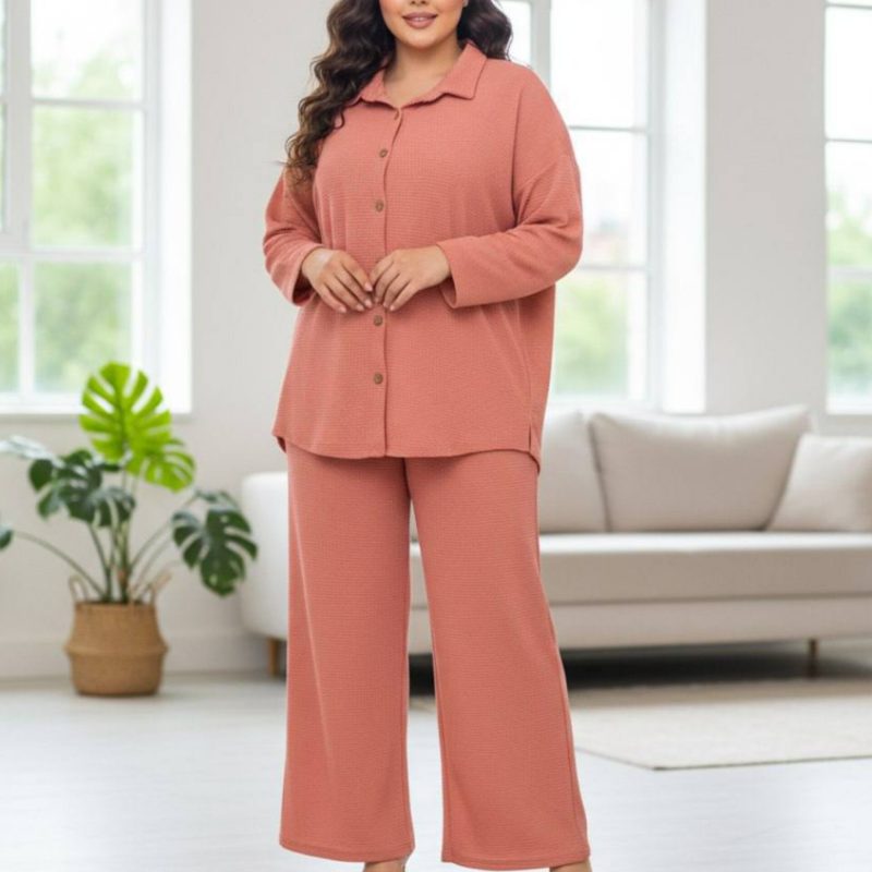 ست بلوز شلوار جلودکمه دار (پک 4 عددی)