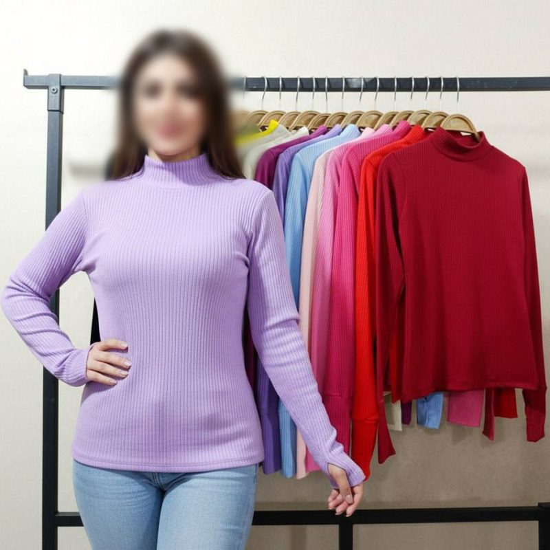 بلوز فینگردار یقه ۳ سانت بیسیک ( پک 6 عددی)