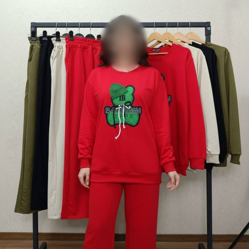 ست بلوز شلوار چاپ برجسته (پک 4 عددی)