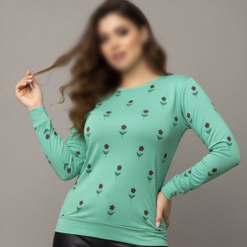 بلوز آستین بلند(چاپ نهال) (پک 6 عددی)