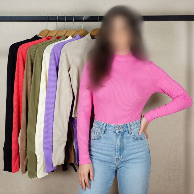 بادی فینگردار یقه ۳ سانت بیسیک (پک 4 عددی)