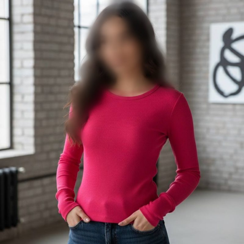 بلوز  بیسیک یقه گرد فینگری (پک 6 عددی)