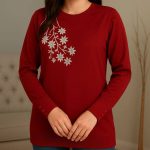 بلوزاستین بلند ۳ دکمه چاپ گل ( پک 6 عددی)