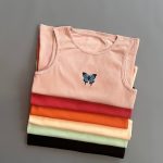 تاپ رکابی گلدوزی پروانه (پک 7 عددی)