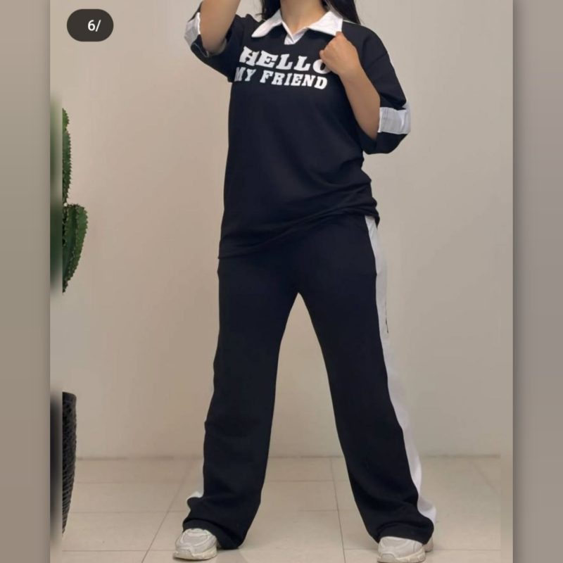 تیشرت شلوار یقه مردانه عمده (پک 6 عددی)