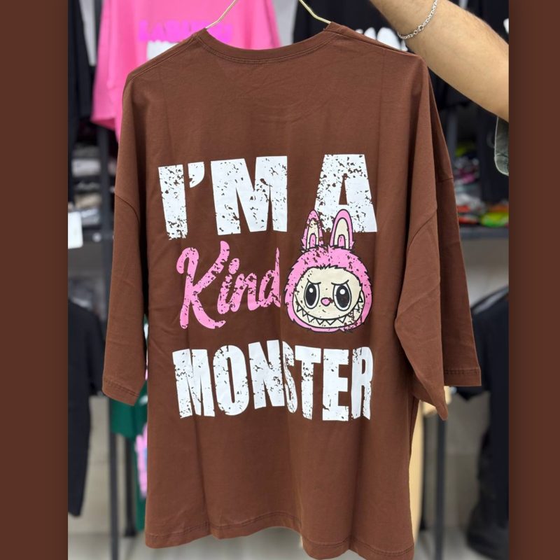 تیشرت باکسی لبوبو پشت پیشی عمده (پک 3 عددی)