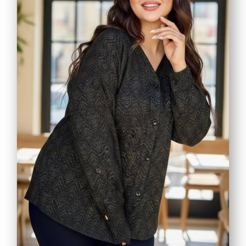 مانتو پاییزه یقه v عمده (پک 4 عددی)