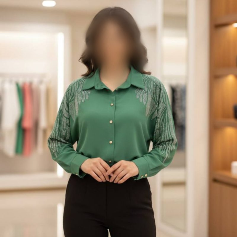 شومیز مانتوی نگین دو بال الیزه (پک 9 عددی)