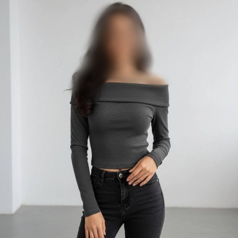 بلوز استین دار یقه قایقی عمده (پک 6 عددی)