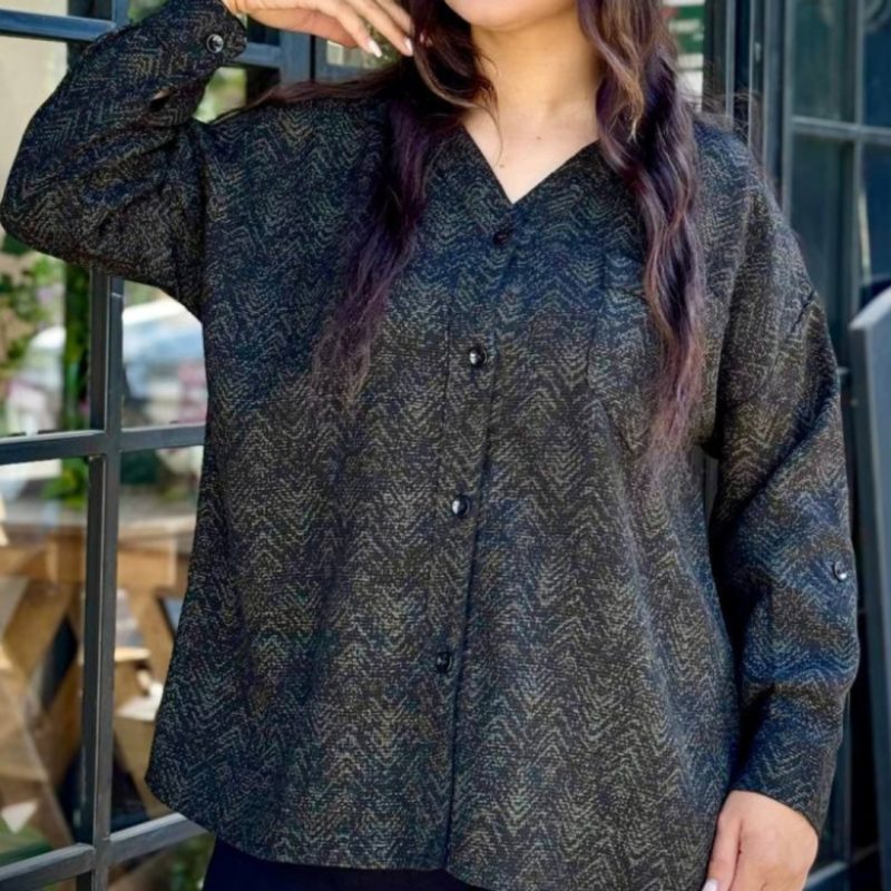 مانتو پاییزه یقه v عمده (پک 4 عددی)