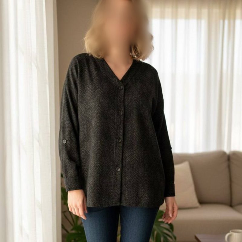 مانتو پاییزه یقه v عمده (پک 4 عددی)