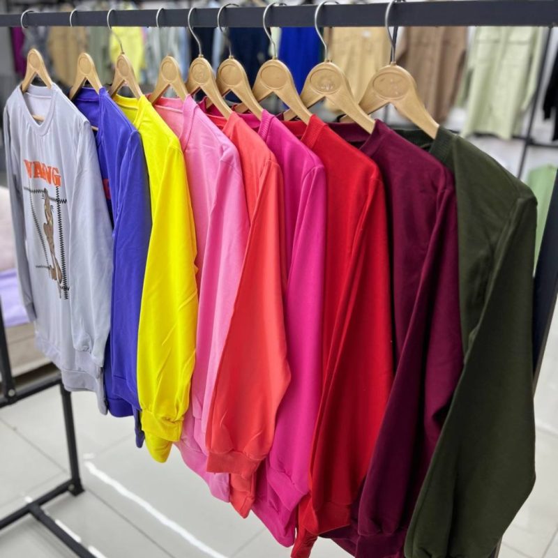 بلوز آستین بلند یقه گرد عمده (پک 6 عددی)